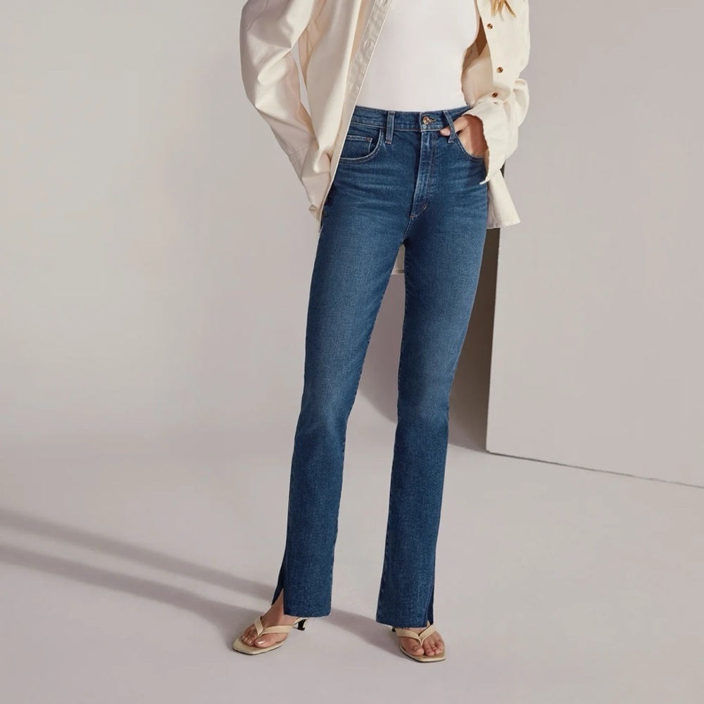NWT Favorite Daughter Valentina Tower Super High Rise Jeans Cigarette Dallas 24